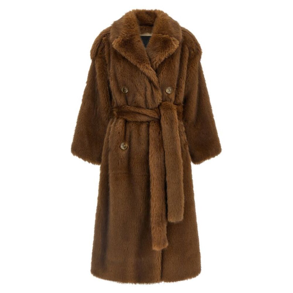 B&B Couture Women 'Farrah' Eco-Fur Coat